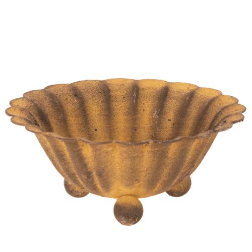 kohteita Vintage-tuikkupidike, pieni kulho, ruosteenvärinen metalli, Ø10cm, korkeus 4,5cm