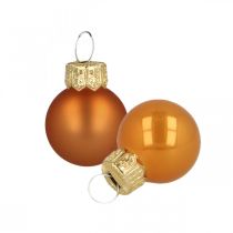 kohteita Mini joulupallot lasi oranssi matta/kiiltävä Ø2cm 44p
