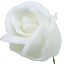 kohteita Keinotekoiset ruusut valkoiset vaharuusut koristeruusut vaha Ø6cm 18kpl