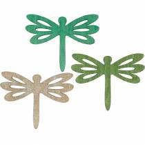 kohteita Sudenkorennot hajallaan, puinen kesäkoriste, pöydän koristelu vihreä 48kpl