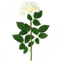 kohteita Silkkikukka, ruusu varressa, keinokasvi kermanvalkoinen, pinkki L72cm Ø13cm