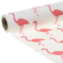 kohteita Koristeellinen kangas flamingo valkoinen-vaaleanpunainen 30cm x 3m