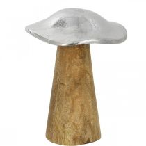 kohteita Pöytäkoristeet deco sieni metalli puu hopea puinen sieni H14cm