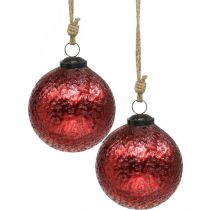 kohteita Vintage joulupallot lasi joulukuusipallot punaiset Ø10cm 2kpl