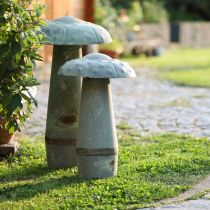 kohteita Koristeellinen Mushroom Metal Autumn Green Rust Vintage 30cmx50cm