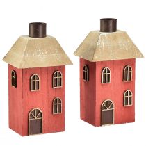 kohteita Kynttilänjalka talon puinen punainen tikku kynttilänjalka H14,5cm 2kpl