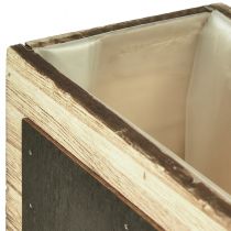 kohteita Koristeelliset puulaatikot liitutaulupinnoilla - luonnollinen ja musta, eri kokoja - käytännöllinen ja tyylikäs säilytystila - 3 kpl setti