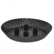 kohteita Design metallinen kynttilänjalka kakun muotoinen - musta, Ø 24 cm - tyylikäs pöytäkoristelu 4 kynttilällä - 2 kpl