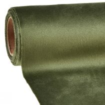 kohteita Velvet pöytäjalka tummanvihreä, 28×270cm - tyylikäs pöytätelineen koristekangas juhlakoristukseen