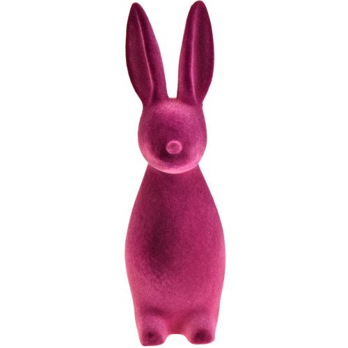 kohteita Bunny Flocked Pääsiäispupu Koriste Violetti 15×15,5×47cm