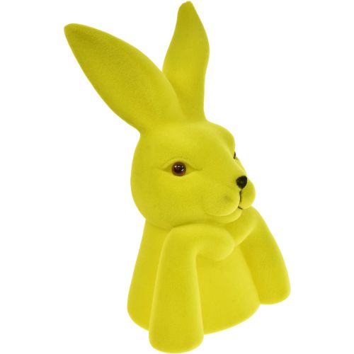 Floristik24 Thinking Bunny Easter Bunny Bust Keltainen Vihreä 16,5×13×27cm