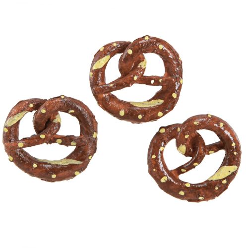 Floristik24 Pretzel koristelu sprinkle koriste ruskea mini keinotekoinen pretzels 4cm 6 kpl