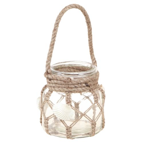 Koristeellinen lasi makrameen kuoret merellinen Ø11cm K12.5cm 2kpl