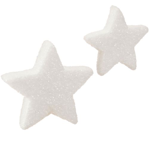 Floristik24 Koristeelliset tähdet valkoinen glitter sprinkle koristelu Joulu 4/5cm 36 kpl