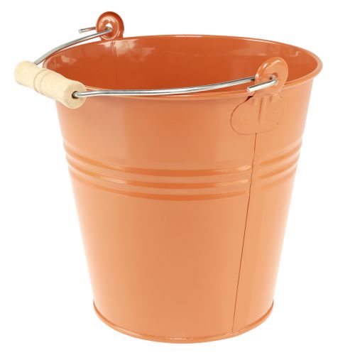 Floristik24 Koristeellinen kauha metallinen istutuskone oranssinruskea Ø22cm K21,5cm 6L