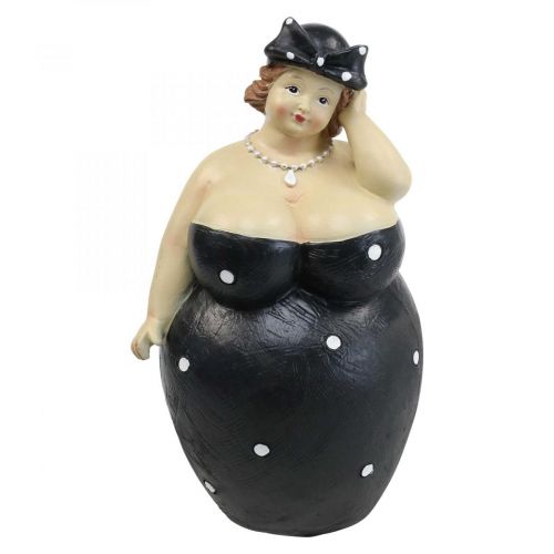 Koristeellinen figuuri pullea nainen, lihava nainen, kylpyhuonekoriste H23cm