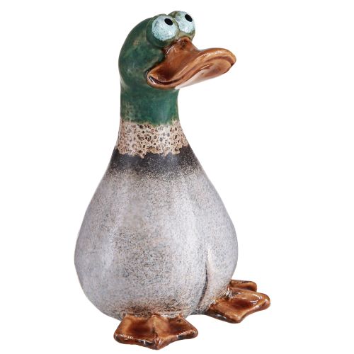 Ducks koristeellinen keraaminen ruskea vihreä drake-istuin K17,5cm 2 kpl