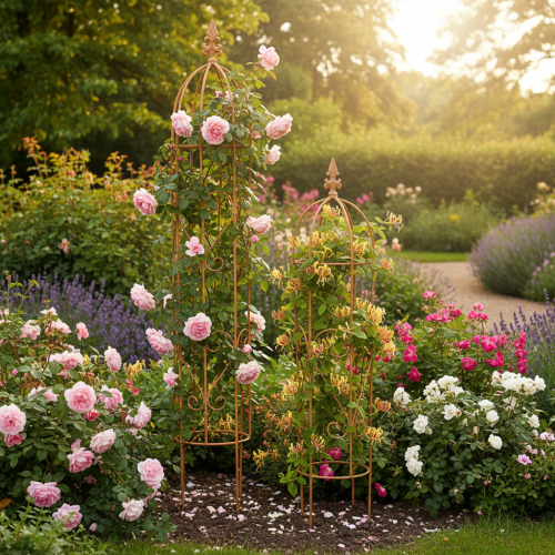 kohteita Puutarhasäleikkö, kiipeilyapu ruusuille ja muille köynnöksille, ihanteellinen puutarhasuunnittelu, 108 cm, 2 kpl.