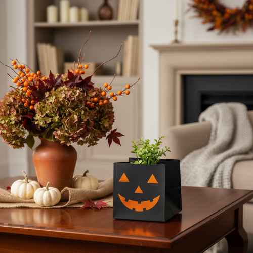 kohteita Paperipussi kurpitsankasvojen istutuslaatikko Halloween-koriste 10 cm 6 kpl