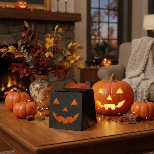 kohteita Paperipussi kurpitsankasvojen istutuslaatikko Halloween-koriste 10 cm 6 kpl