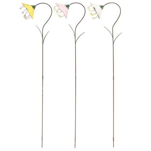 kohteita Garden Stake Flower Metal Flowers Keltainen Pinkki Valkoinen 49cm 3 kpl