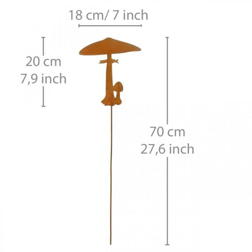 kohteita Puutarhan panos Sienet Puutarhan koristelu Ruoste metalli 70cm