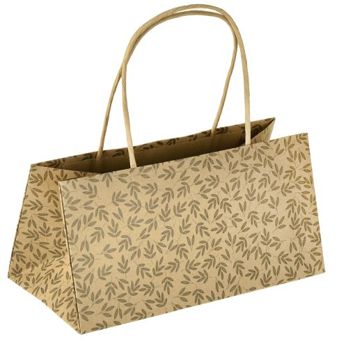 kohteita Lahjakassi paperia, luonnonruskeita lehtiä, 20×10×10cm, 6 kpl