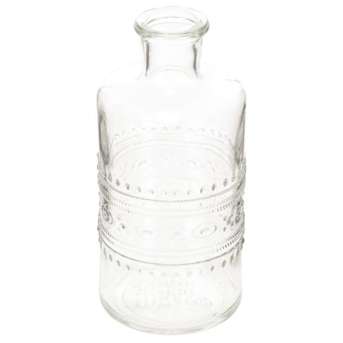 kohteita Lasipullo kuvioinnilla, lieriömäinen, kirkas, koristeellinen maljakko, 15 cm, 6 kpl