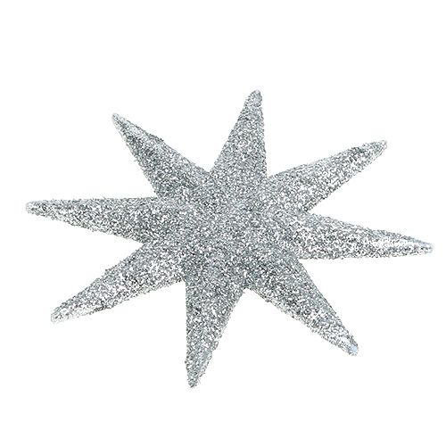 kohteita Glitter star hopea Ø10cm 12 kpl