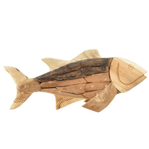 kohteita Puinen kala tiikki puu koriste kalapöytä koriste puu 63cm