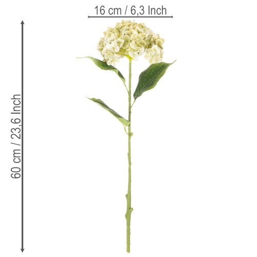 kohteita Keinotekoinen hortensiakukka pitkällä varrella ja lehdillä, 60 cm