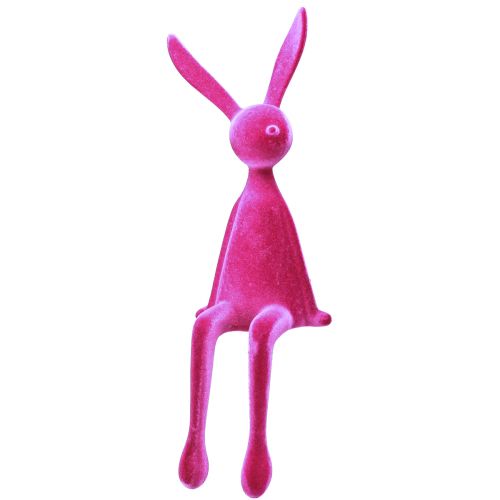 Floristik24 Reunajakkara Rabbit Flocked Sitting Easter Bunny Pink 56cm