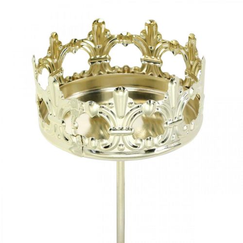 kohteita Tealight holder Crown, Kynttiläkoriste joulu, Kynttilänpidike adventtiseppeleeseen Kultainen Ø5,5cm 4kpl.