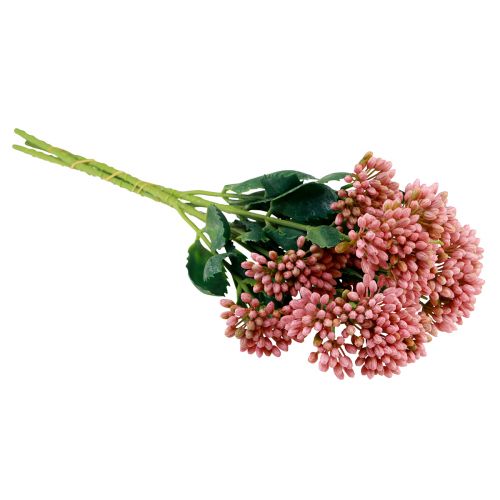 kohteita Keinotekoinen rasvakana Sedum Stonecrop kukkiva pinkki 47cm 3kpl