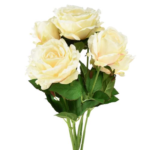 Floristik24 Tekoruusut tekokukkakimppu ruusut kermanvärinen keltainen pick 54cm