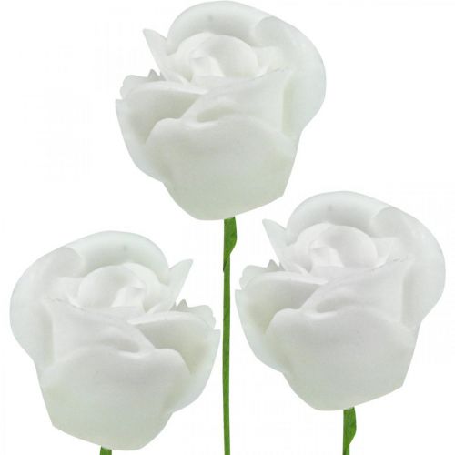 Keinotekoiset ruusut kermavaha ruusut koristeruusuvaha Ø6cm 18kpl