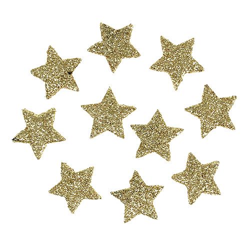 Floristik24 Mini glitter star gold 2,5cm 96 kpl