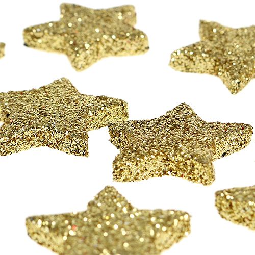 kohteita Mini glitter star gold 2,5cm 96 kpl