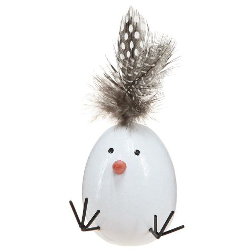 kohteita Easter Chick Chick Easter Egg Feathers Valkoinen Natural H9cm 4 kpl