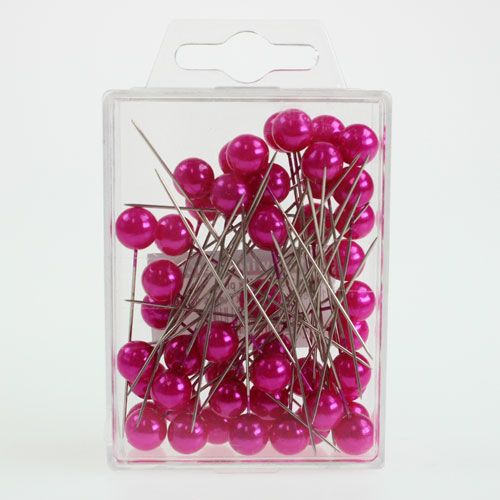 kohteita Pearl Head Pins Pink Ø10mm 60mm