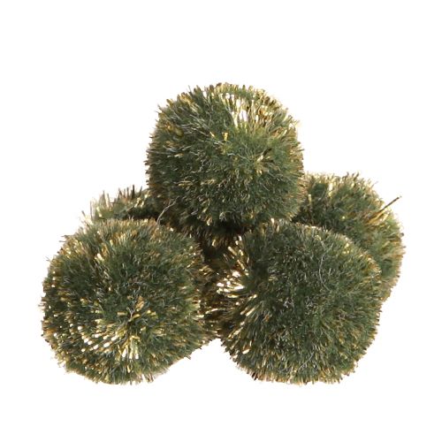 Pomponit kimaltelevihreillä 2,5 cm pompomilla 2 pussia – 24 kpl