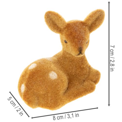 kohteita Koristeellinen, makuuasennossa oleva kellanruskea figuuri pöytäkoristeeseen, 8 cm, 6 kpl