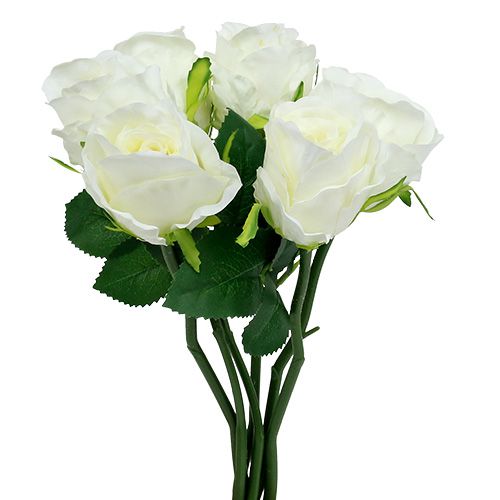 Ruusu valkoinen Ø6cm L30cm 6kpl
