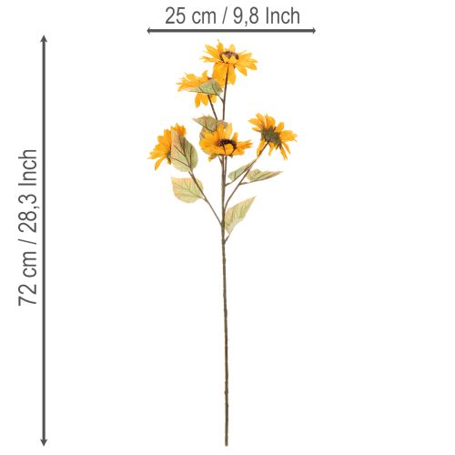 kohteita Keinotekoinen auringonkukka, elävän näköinen koriste, 72 cm, 2 kpl
