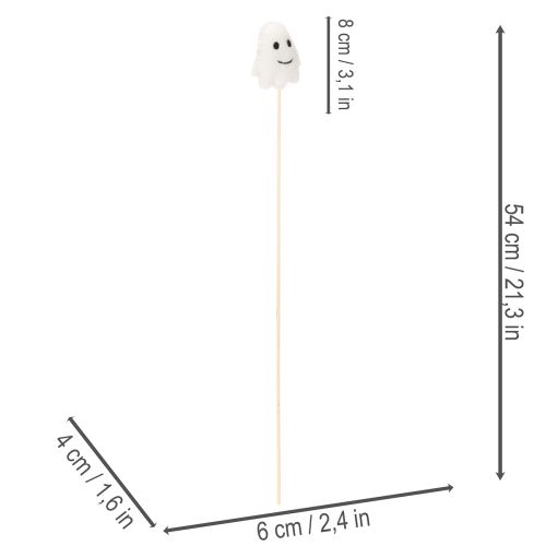 kohteita Haamuhahmot puisilla tikuilla, Halloween-koriste, 54 cm, 8 palaa