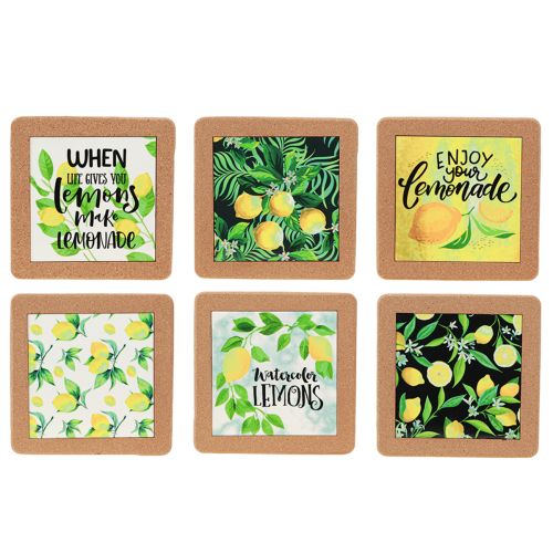 Coasters Lemon Placematos Kesälajitelma 19,5×19,5 cm 6 kpl