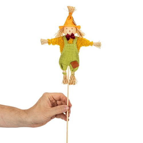 kohteita Koristeellinen variksenpelätinhahmo kepillä askarteluun ja kasveihin, 60 cm