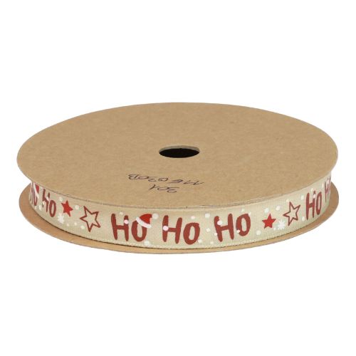 kohteita Joulunauha &quot;Ho Ho Ho&quot; lahjanauha beige 15mm 15m