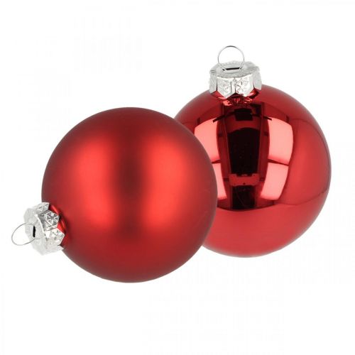 kohteita Joulukuusipallo, kuusenkoriste, joulupallo punainen H8,5cm Ø7,5cm aitoa lasia 12kpl.