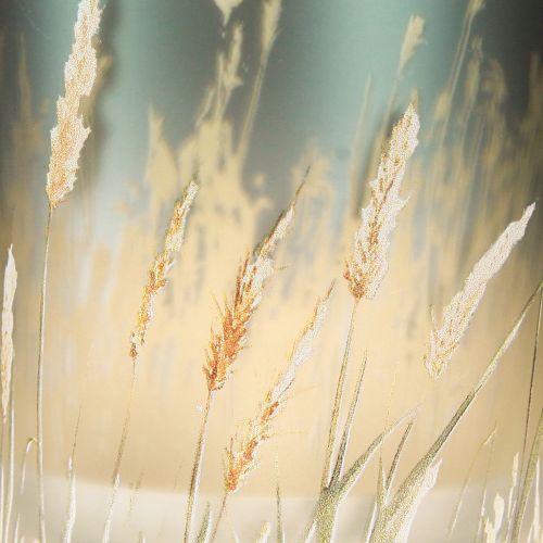 kohteita Koristeellinen lasilyhty ruohokuviolla tunnelmalliseen huoneen sisustukseen, sininen, 8 cm, 4 kpl.